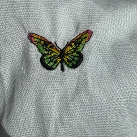 NWT Fanm Mon Larson Butterfly Embroidered Long Sleeve V Neckline Dress Size XL - Picture 13 of 14